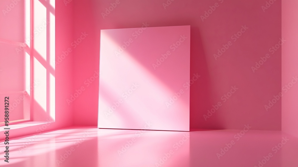 Fototapeta premium pink board mock up hologram