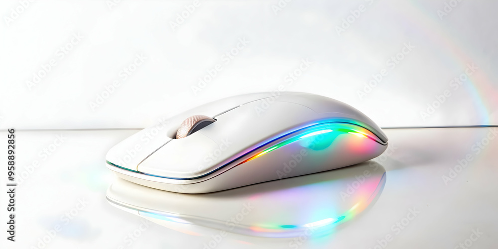 Modern Flat Gaming Mouse with Holographic Sensitivity Settings - Innovative Technology Concept in Vector Illustration for Business Modern Flat Gaming Mouse with Holographic Sensitivity Settings - Innovative Technology Concept in Vector Illustration for Business