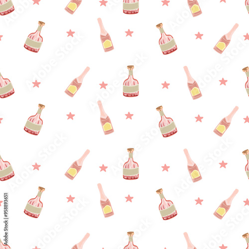 Gin seamless pattern background.
