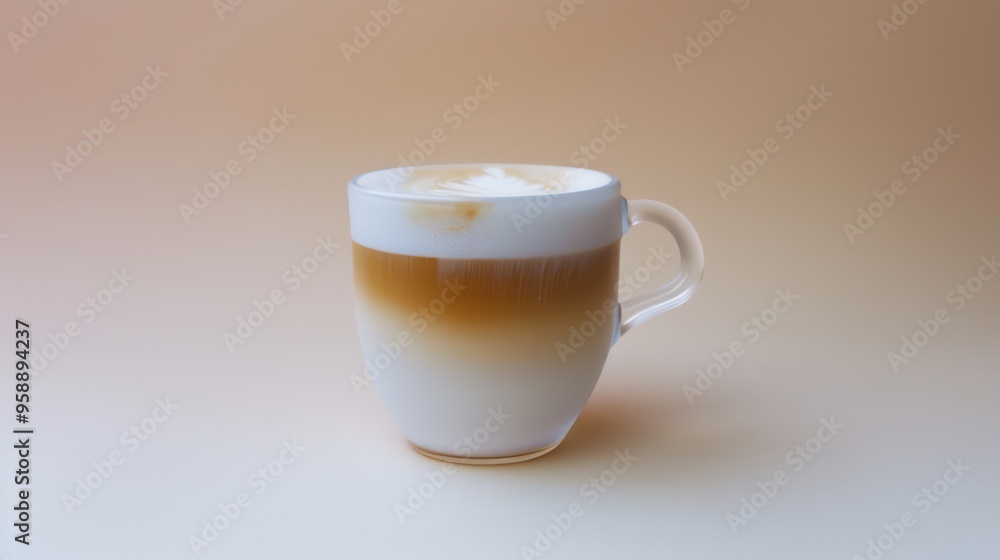 A Glass of Latte on a Warm Background A Glass of Latte on a Warm Background