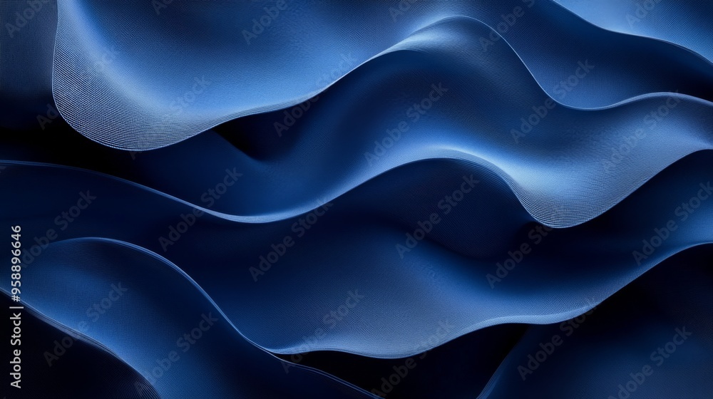 Obraz premium Abstract Wavy Blue Fabric Background