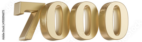 Gold 3D Follows 7000 Number