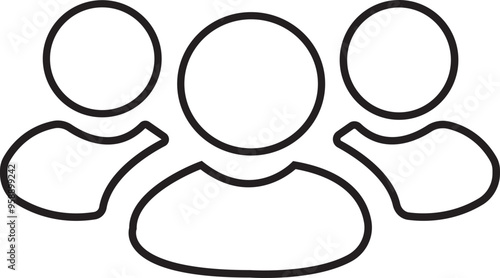 People, human line icon, Containing participants, group, team, organization, community, population, audience, member. Vector illustration.