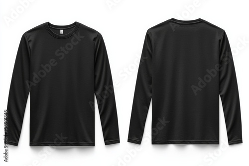 Black long sleeve tshirt mockup isolated created with Generative AI