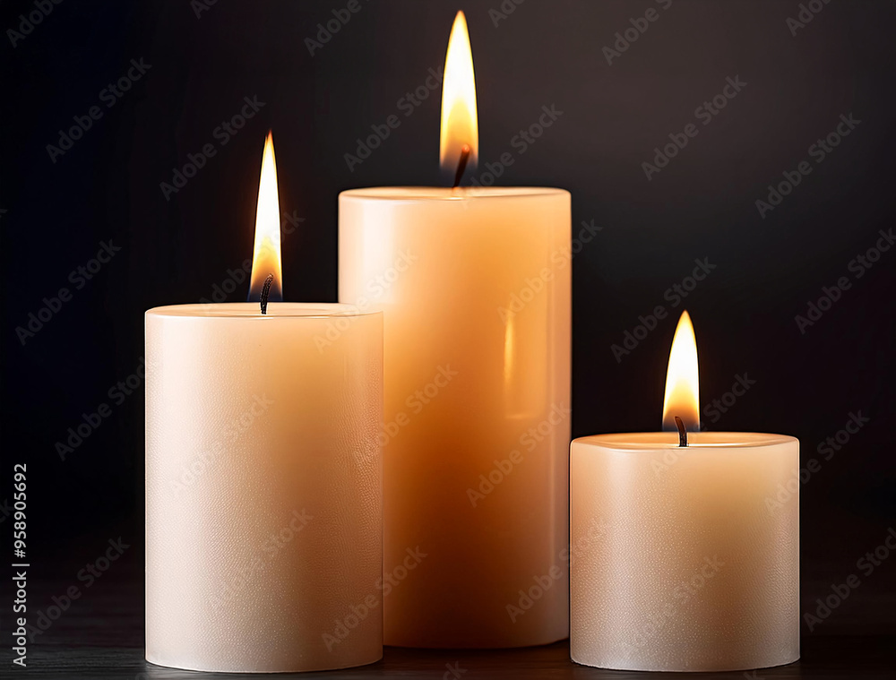 Picture of three white candles Picture of three white candles