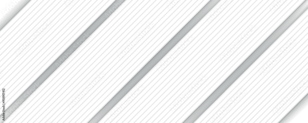 Obraz premium White geometric abstract background overlap layer on bright space with lines effect decoration. Modern graphic design element circles style concept for banner.