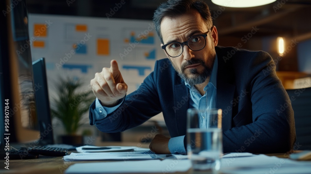 Confident Businessman in Office Confident Businessman in Office