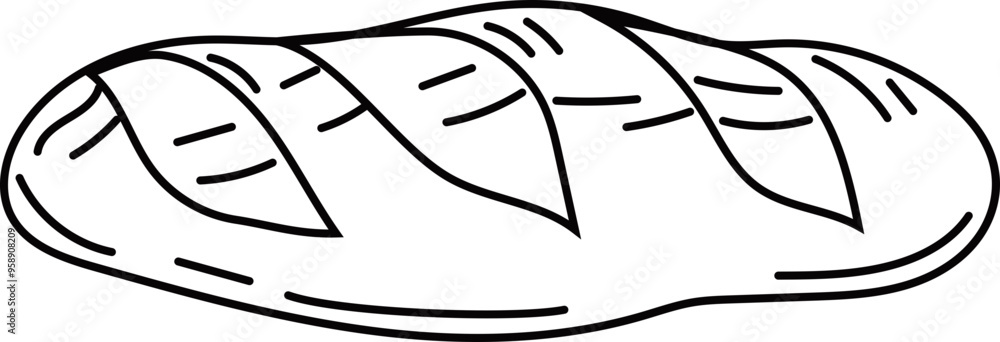 Hand drawn baguette illustration on transparent background.
Hand drawn baguette illustration on transparent background.