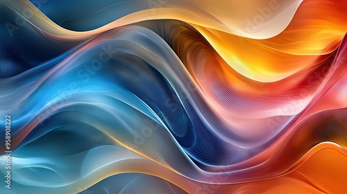 Abstract dynamic waves with a modern touch, showcasing flowing curves and vibrant colors for a visually stunning and up-to-date design