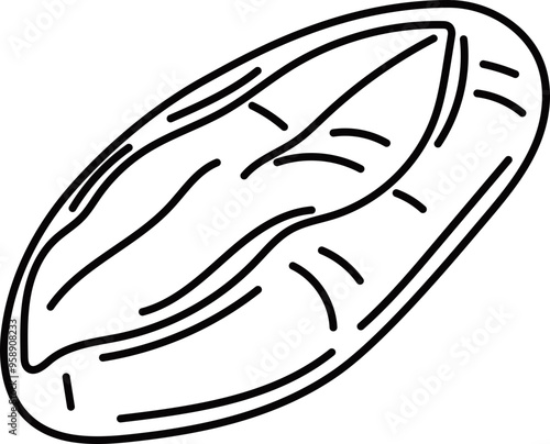 Hand drawn pita bread illustration on transparent background.

