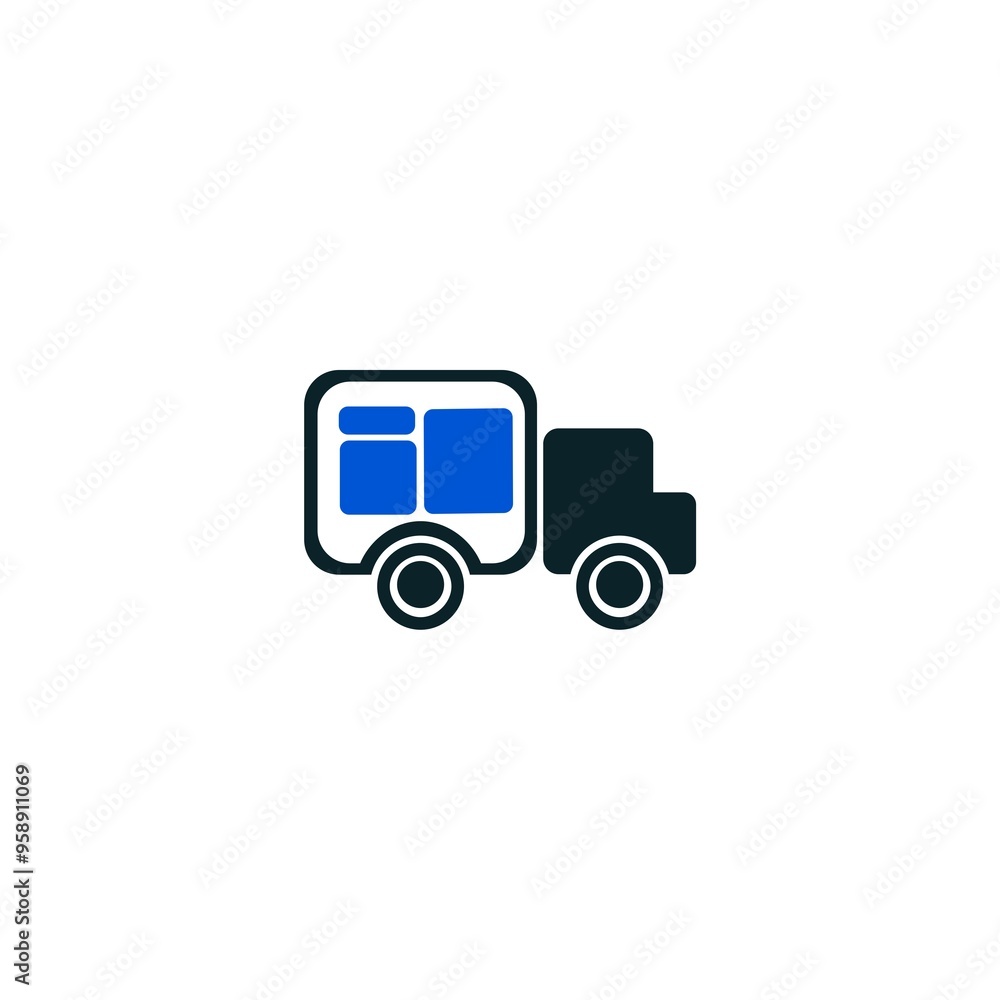 Moving truck icon in trendy design style. Moving truck icon isolated on white background. Moving truck icon in trendy design style. Moving truck icon isolated on white background.