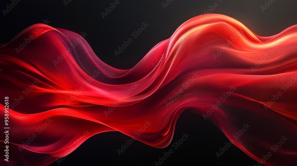 Abstract Flowing Red Waves Abstract Flowing Red Waves