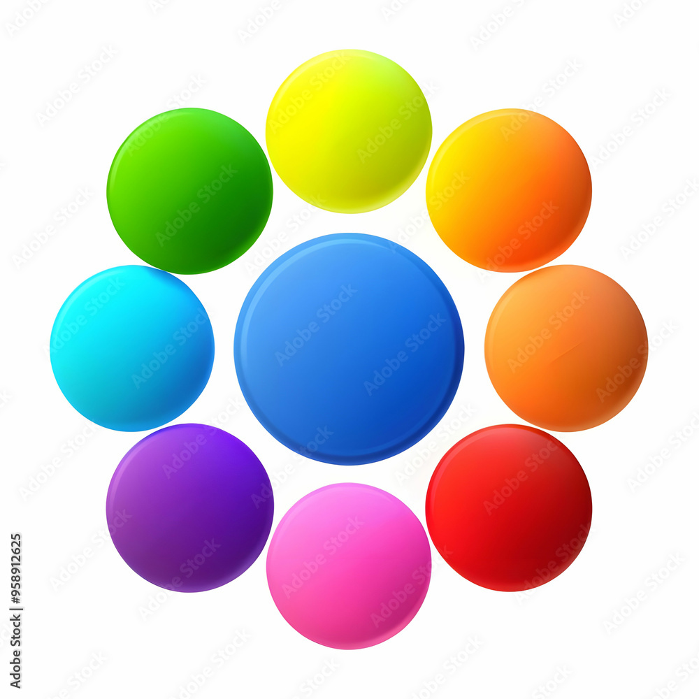 a group of circles with different colors with whit background a group of circles with different colors with whit background
