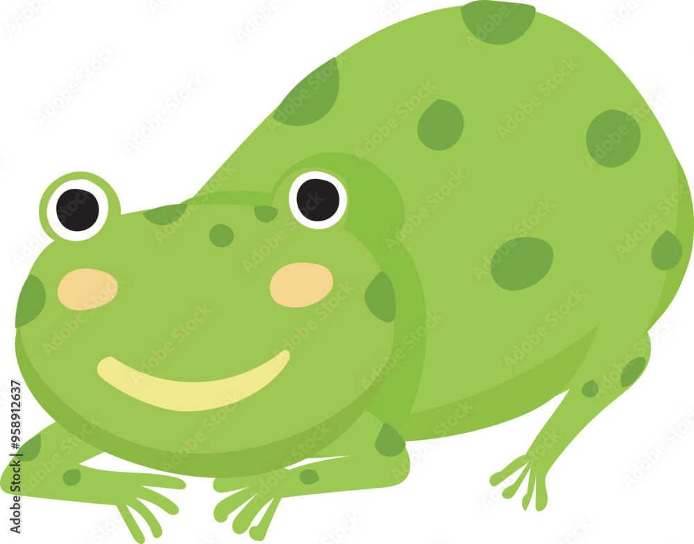 Cartoon cute frog illustration on transparent background.
Cartoon cute frog illustration on transparent background.
