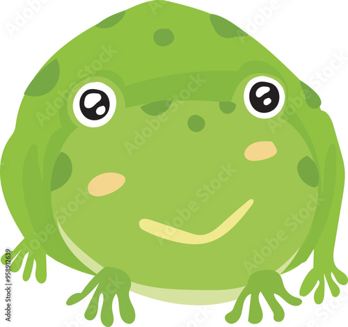 Cartoon frog illustration on transparent background.
