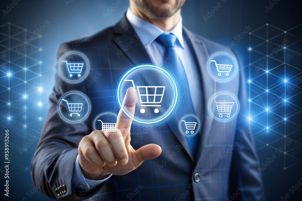 Virtual Online Shopping and E-commerce Concept Virtual Online Shopping and E-commerce Concept
