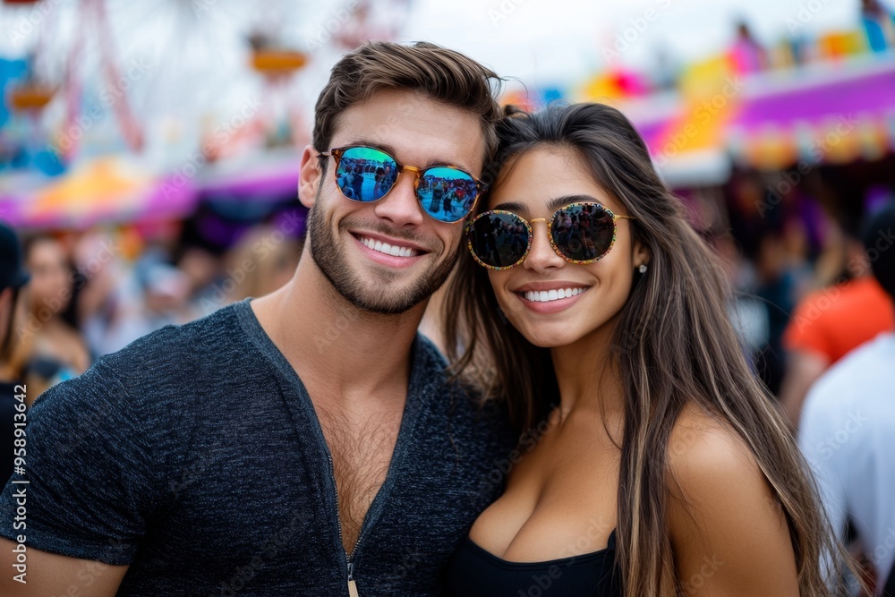 Ferris wheel, with each rotation, memories made as couples, families, and friends share moments of joy Ferris wheel, with each rotation, memories made as couples, families, and friends share moments of joy