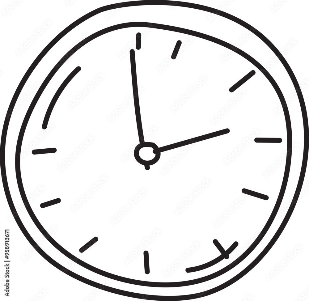 Hand drawn clock illustration on transparent background.
Hand drawn clock illustration on transparent background.