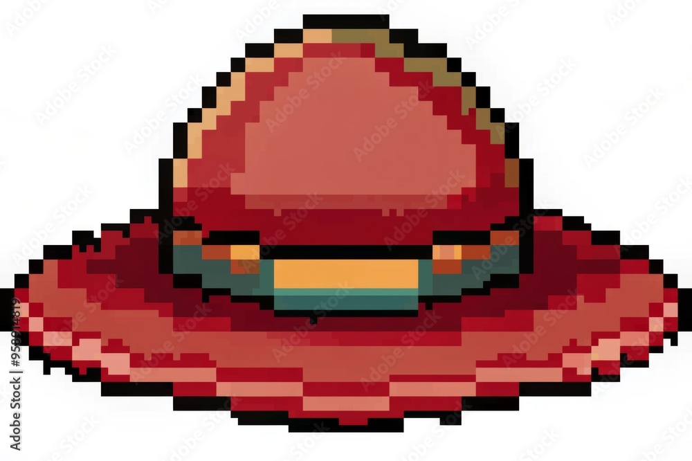 Obraz premium Pixelated Hat, pixel art hat