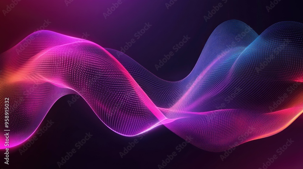 Abstract resonance wave illustration with smooth, flowing lines and a gradient color scheme, creating a modern and visually appealing background.