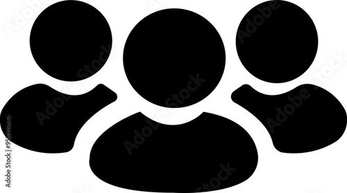 People black filled and outlined icon, Human behaviour,  Isolated vector illustrations. Simple filled line drawing. 