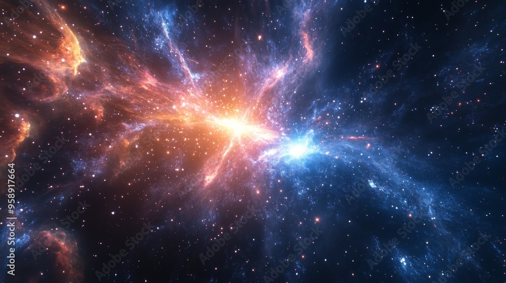 Fototapeta premium Stellar Explosion in Deep Space