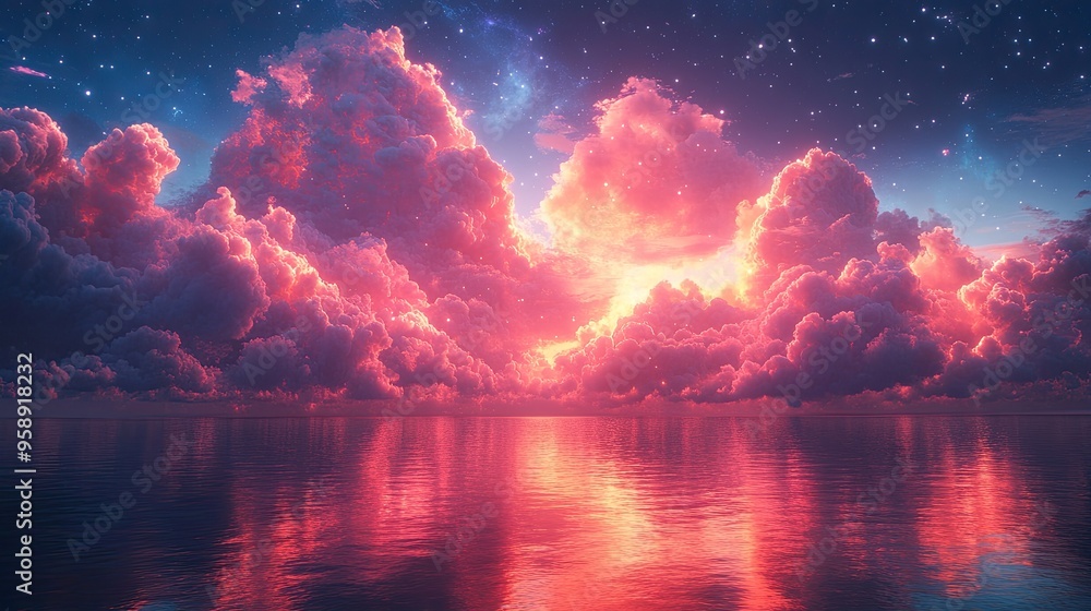 neon magical clou illuminate with colorful neon light fantasy sky design element neon magical clou illuminate with colorful neon light fantasy sky design element