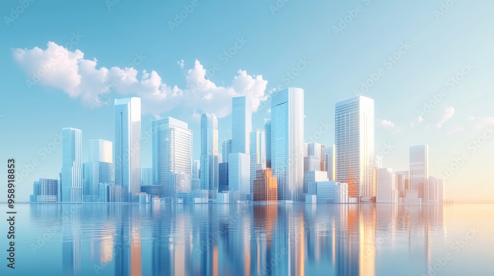 Modern Urban Skyline Reflection Modern Urban Skyline Reflection