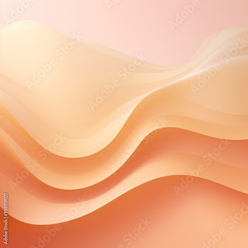 Tan pastel tint gradient background with wavy lines blank empty pattern with copy space for product design or text copyspace mock-up template for website