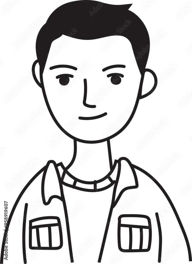 Cartoon man doodle illustration on transparent background.
Cartoon man doodle illustration on transparent background.