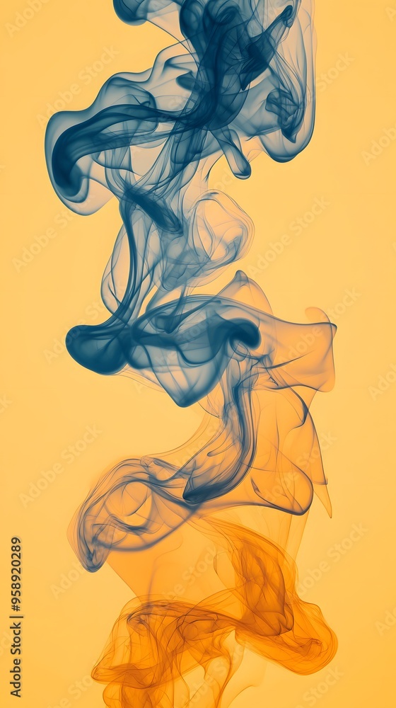 Blue Smoke on Yellow Background, Abstract Image, Texture, Pattern, Wallpaper, Cover and Screen for Smartphone, Cell Phone, PC, Laptop, 9:16 and 16:9 Format Blue Smoke on Yellow Background, Abstract Image, Texture, Pattern, Wallpaper, Cover and Screen for Smartphone, Cell Phone, PC, Laptop, 9:16 and 16:9 Format
