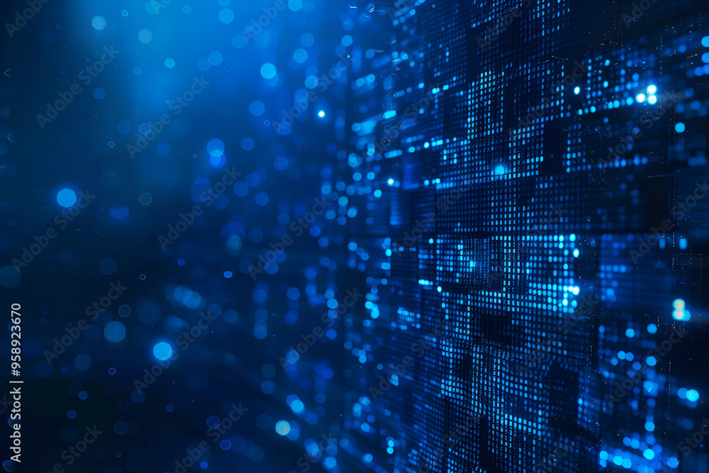 Digital encryption elegance: binary code matrix on dark blue canvas - A cybersecurity and cryptocurrency conceptual wallpaper,
Abstract background with lots of light spots, blue dots against a dark Digital encryption elegance: binary code matrix on dark blue canvas - A cybersecurity and cryptocurrency conceptual wallpaper,
Abstract background with lots of light spots, blue dots against a dark