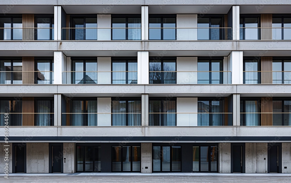 Facade of modern apartment building Facade of modern apartment building