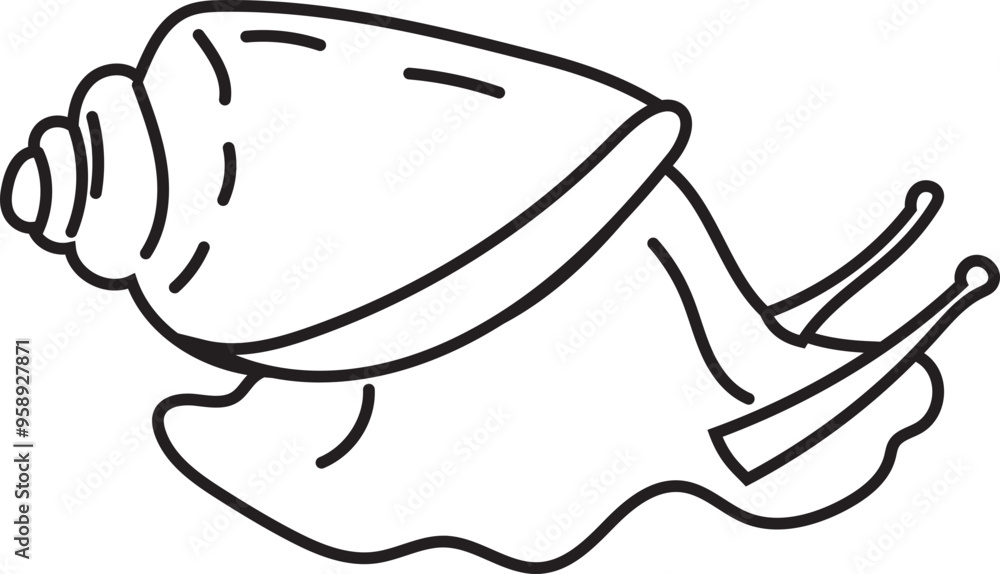 Cartoon snail hand drawn doodle illustration on transparent background.
Cartoon snail hand drawn doodle illustration on transparent background.