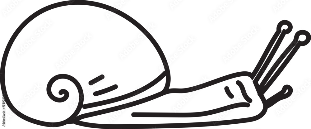 Cartoon snail hand drawn illustration on transparent background.
Cartoon snail hand drawn illustration on transparent background.