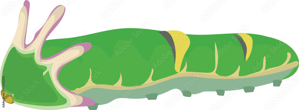 Cartoon green caterpillar illustration on transparent background.
Cartoon green caterpillar illustration on transparent background.