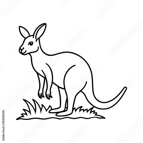 Download Kangaroo Vector Grass Art And Illustration Svg File For Design.