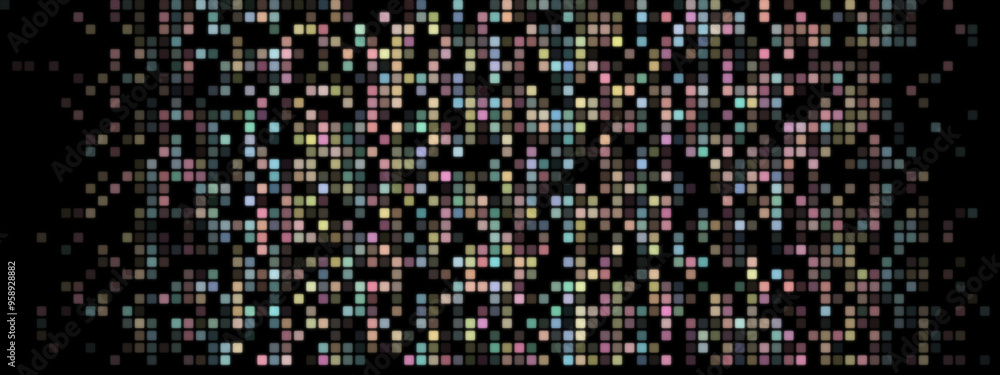 Abstract Pixel Background: Pastel Colored Pixels on Black Screen Abstract Pixel Background: Pastel Colored Pixels on Black Screen