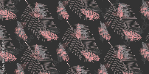Seamless vector pattern of abstract leaves for bed linen, wallpaper and textures