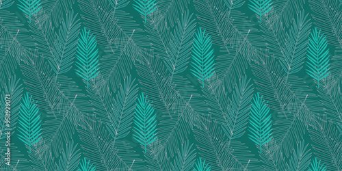 Seamless vector pattern of abstract leaves for bed linen, wallpaper and textures