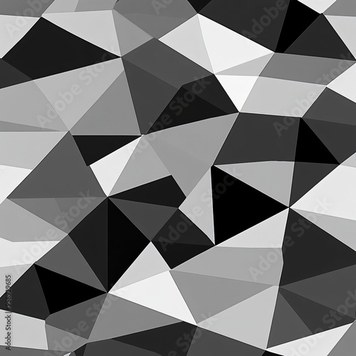  A minimalist pattern of overlapping triangles in grayscale. 