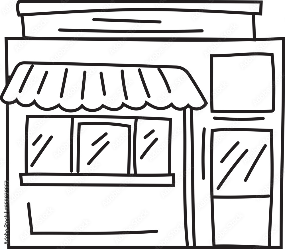 Store doodle illustration on transparent background.
Store doodle illustration on transparent background.