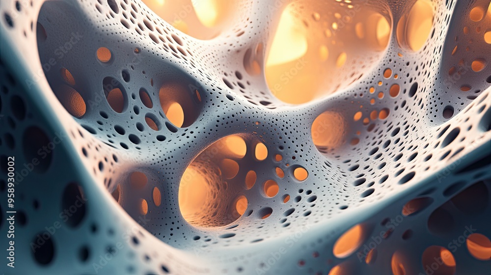 Complex 3D abstract background featuring interwoven shapes and textures, creating a visually rich and detailed design. Perfect for artistic visuals.