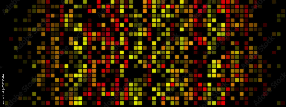 Vibrant Pixelated Design: Red, Orange, and Yellow on Dark Background Vibrant Pixelated Design: Red, Orange, and Yellow on Dark Background
