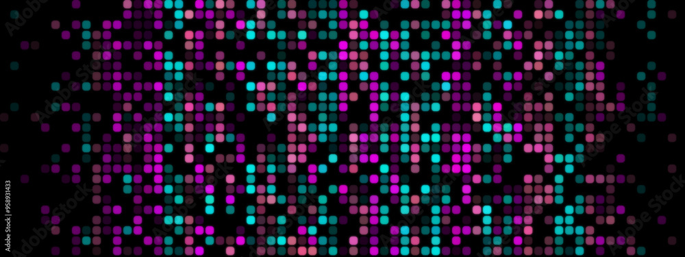 Pixelated Design: Purple and Turquoise on Dark Background Pixelated Design: Purple and Turquoise on Dark Background