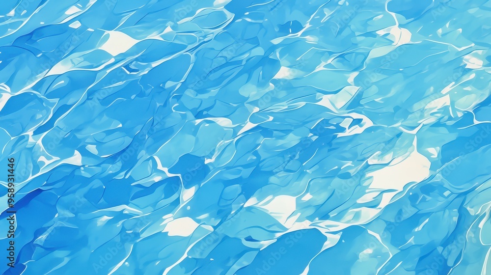 Serene Blue Rippled Water Surface with Reflective Light - Abstract Artistic Background Serene Blue Rippled Water Surface with Reflective Light - Abstract Artistic Background