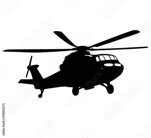 military helicopter , military chopper silhouette vector 