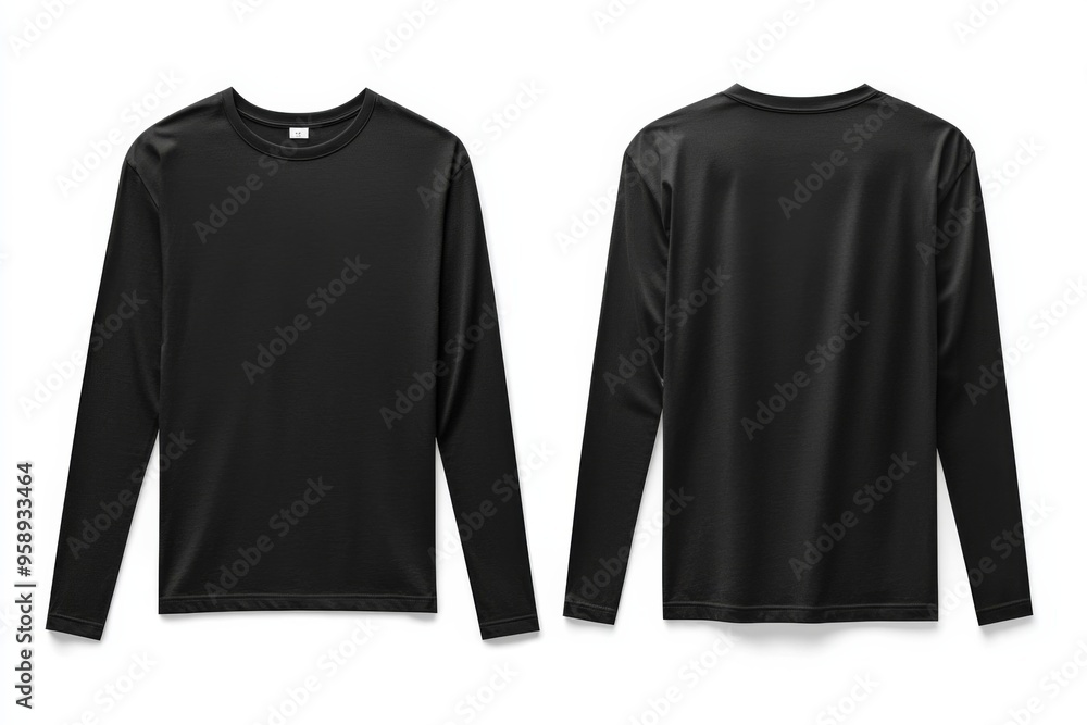 Black long sleeve tshirt mockup isolated created with Generative AI Black long sleeve tshirt mockup isolated created with Generative AI