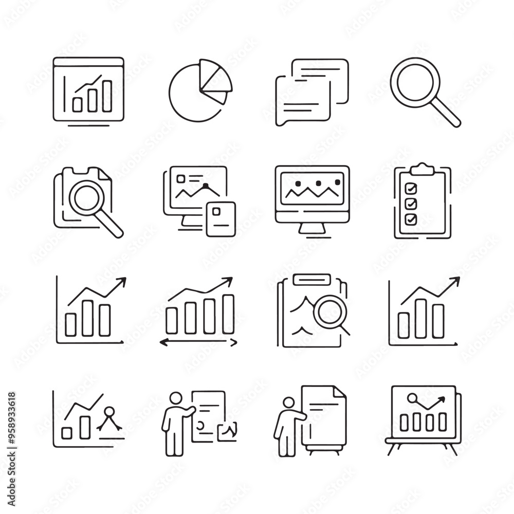 Minimalist Icon Design Collection for Digital Interfaces