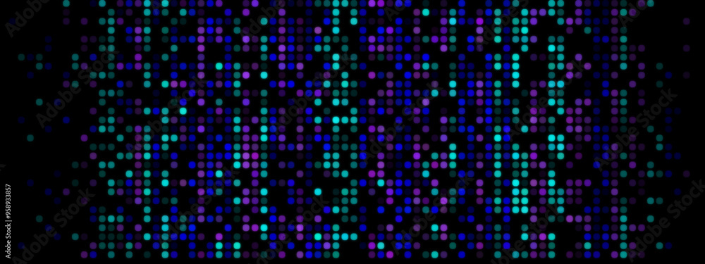 Abstract Pixel Background: Blue, Turquoise, and Purple on Black Abstract Pixel Background: Blue, Turquoise, and Purple on Black